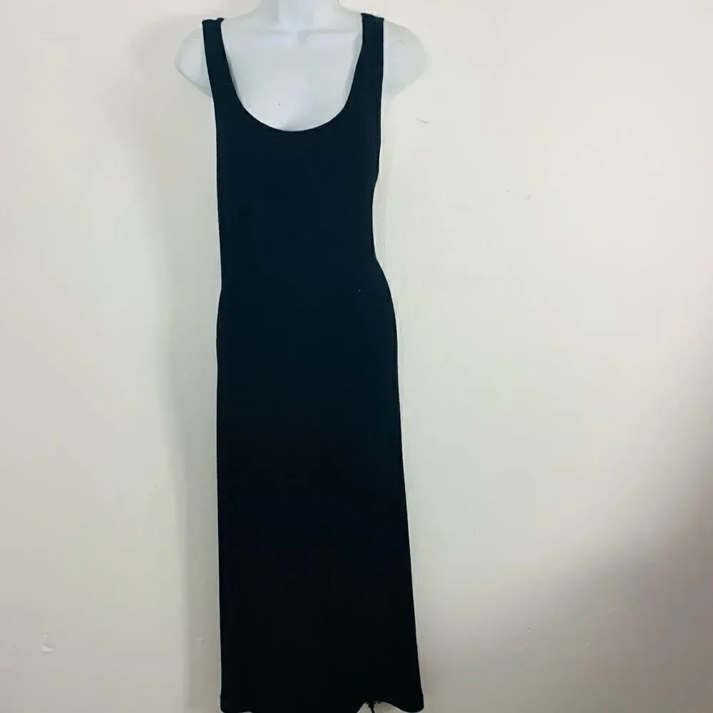 Vintage Black Christmas New Years Festive Dress w/ Gold Sheer Beaded Overlay - Picture 11 of 14